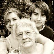 grandmother and grandkids